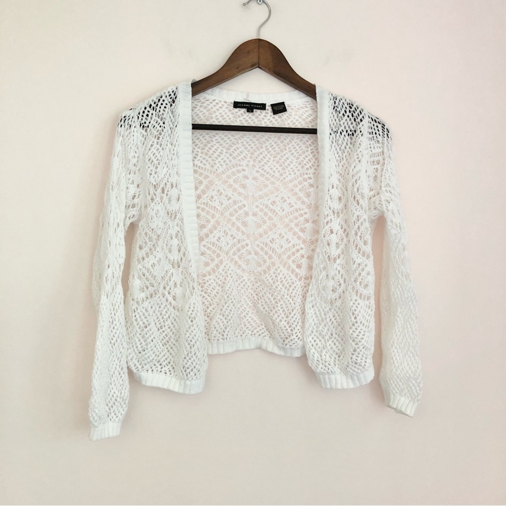 Jeanne Pierre Cropped Crochet Sweater